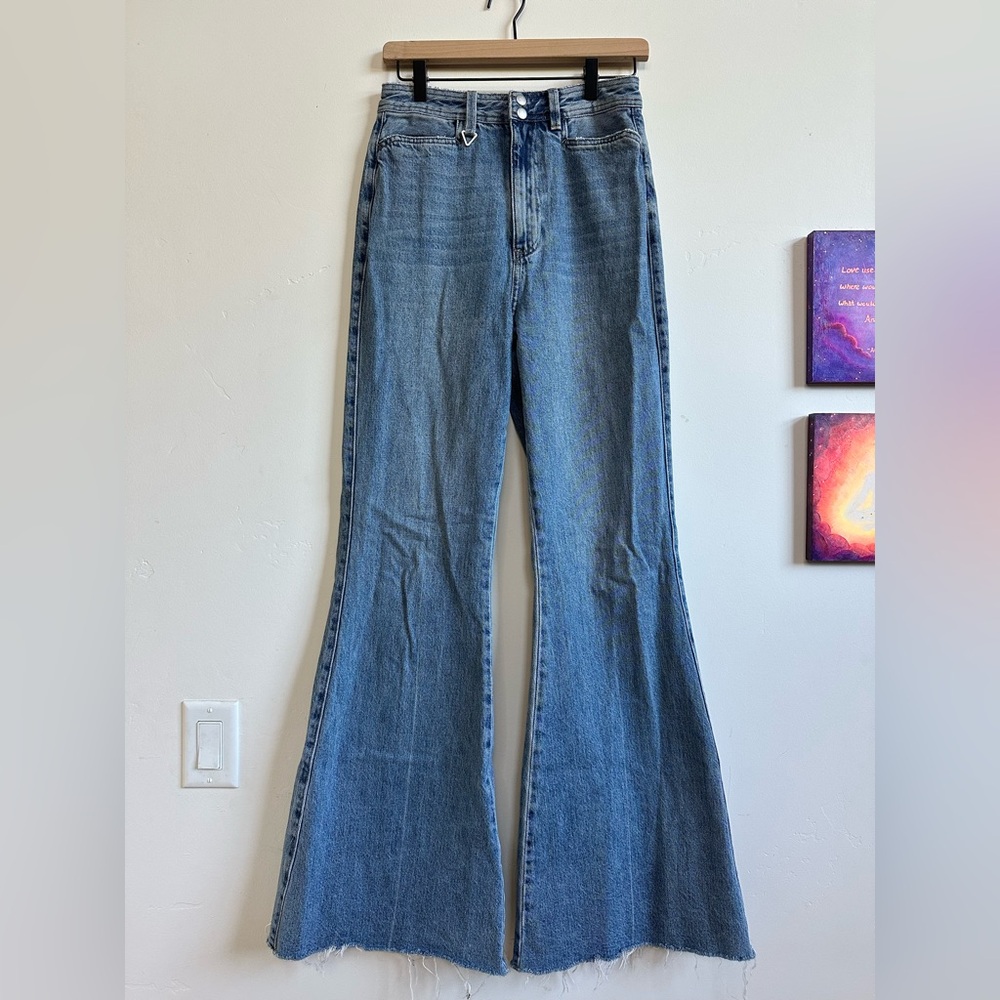 NEON BLONDE Light Blue High-Rise Flare Jeans